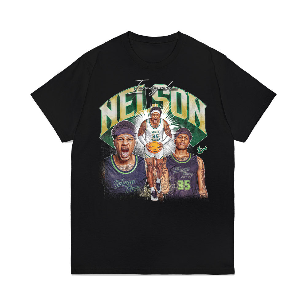 USF - NCAA Men's Basketball : Izaiyah Nelson - Caricature Premium T-Shirt-0