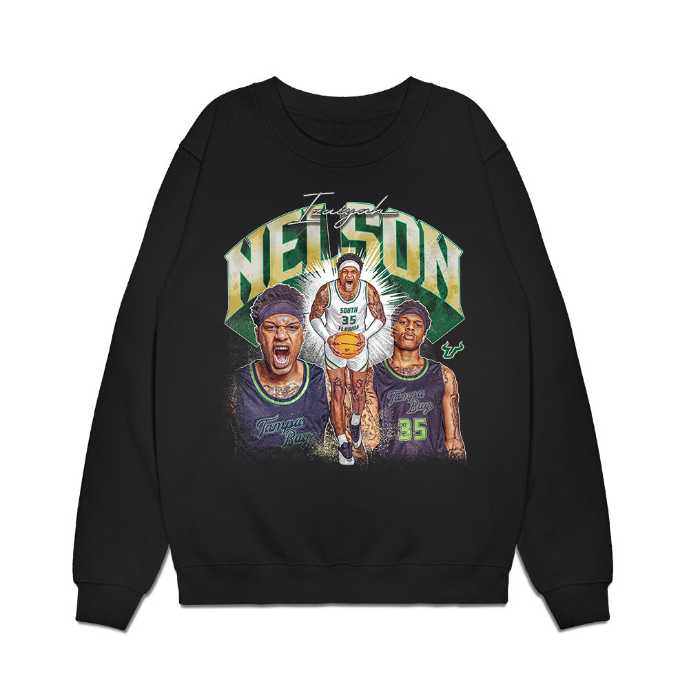 USF - NCAA Men's Basketball : Izaiyah Nelson - Caricature Premium Crewneck Sweatshirt-0