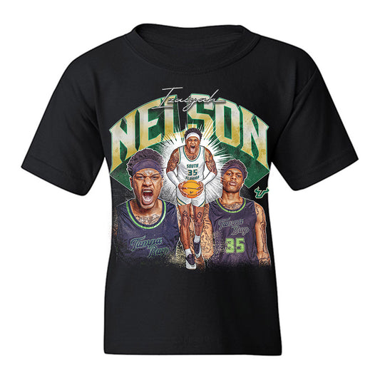 USF - NCAA Men's Basketball : Izaiyah Nelson - Caricature Youth T-Shirt-0