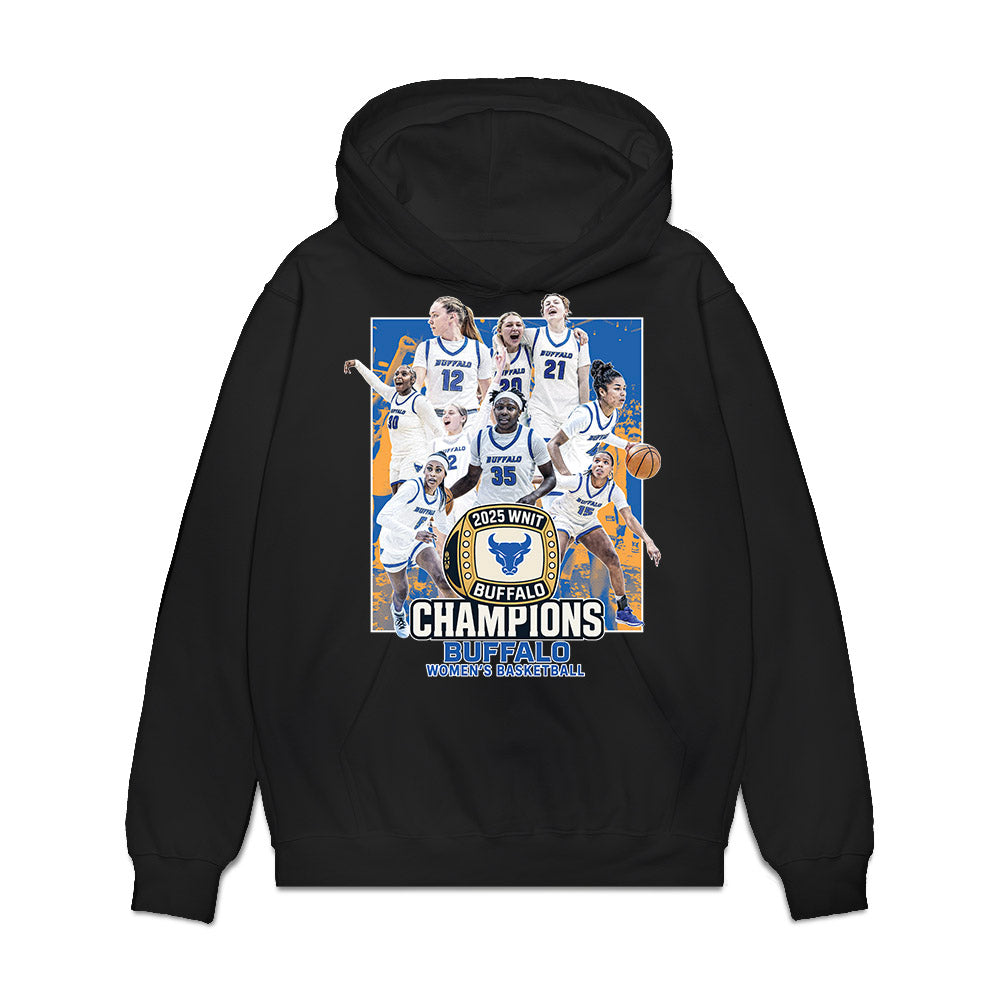Buffalo - NCAA Women's Basketball : - Champion Ring Team Collage Premium Hooded Sweatshirt-0