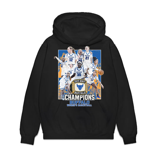 Buffalo - NCAA Women's Basketball : - Champion Ring Team Collage Premium Hooded Sweatshirt-0