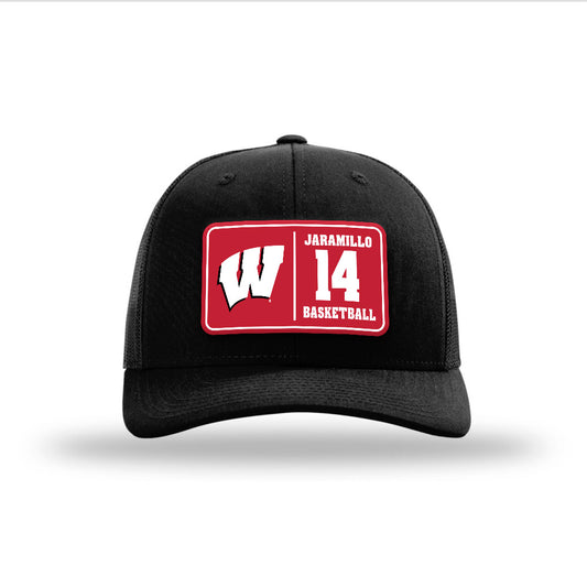 Wisconsin - NCAA Women's Basketball : Reese Jaramillo - Suede Patch Snapback Trucker Hat-0