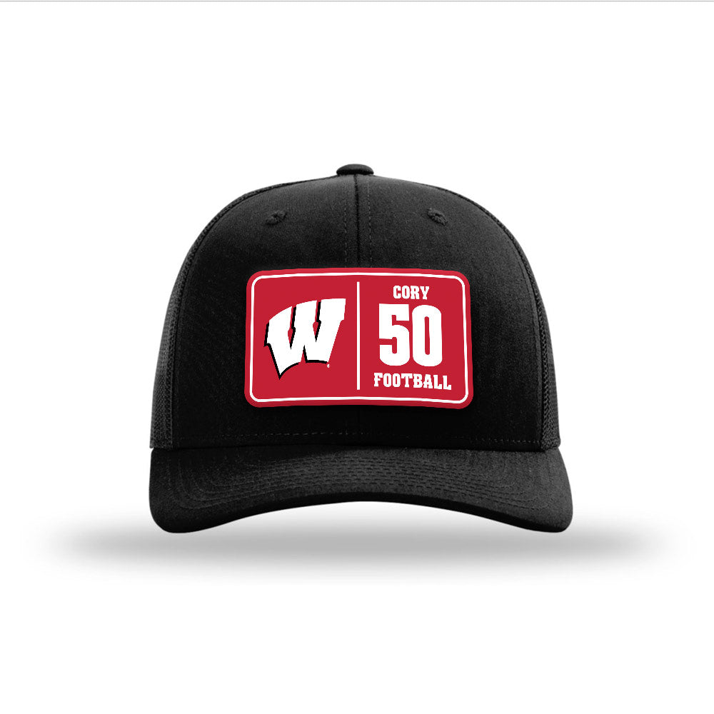 Wisconsin - NCAA Football : Ryan Cory - Suede Patch Snapback Trucker Hat-0
