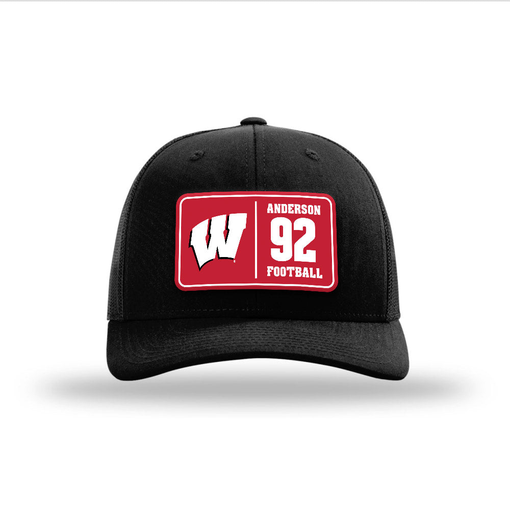 Wisconsin - NCAA Football : Stone Anderson - Suede Patch Snapback Trucker Hat-0