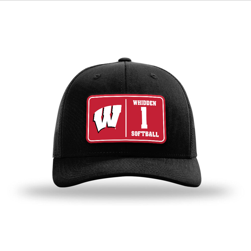 Wisconsin - NCAA Softball : Kaylie Whidden - Suede Patch Snapback Trucker Hat-0