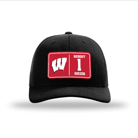Wisconsin - NCAA Men's Soccer : Matisse Hebert - Suede Patch Snapback Trucker Hat-0