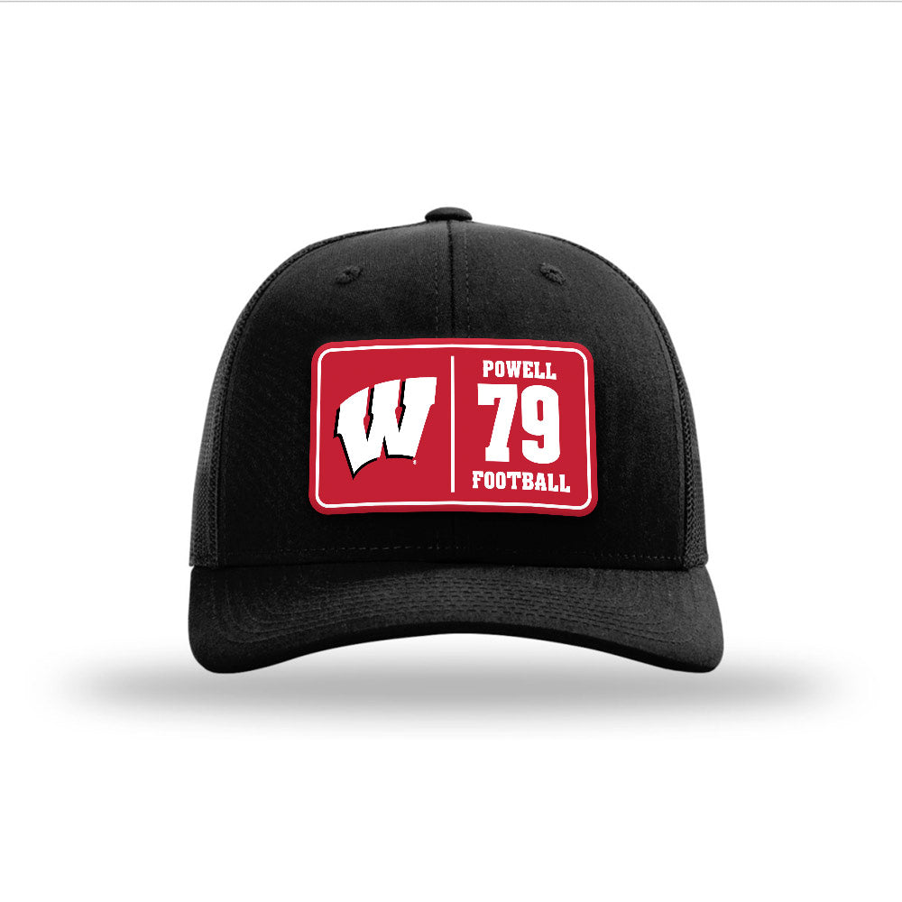 Wisconsin - NCAA Football : Logan Powell - Suede Patch Snapback Trucker Hat-0