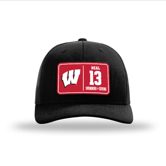 Wisconsin - NCAA Women's Swimming & Diving : Ryane Neal - Suede Patch Snapback Trucker Hat-0
