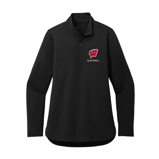 Wisconsin - NCAA Men's Basketball : Jonathan Blackwell - Women's Premium Quarter Zip Jacket-0