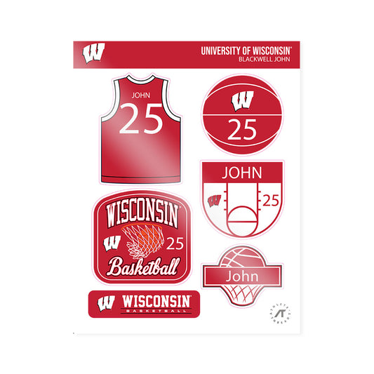 Wisconsin - NCAA Men's Basketball : Blackwell John - Sticker Sheet-0