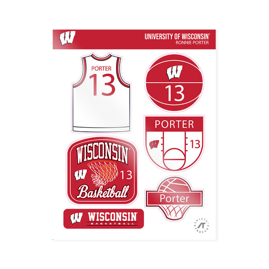 Wisconsin - NCAA Women's Basketball : Ronnie Porter - Sticker Sheet-0