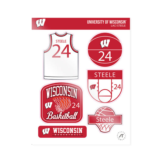 Wisconsin - NCAA Women's Basketball : Laci Steele - Sticker Sheet-0