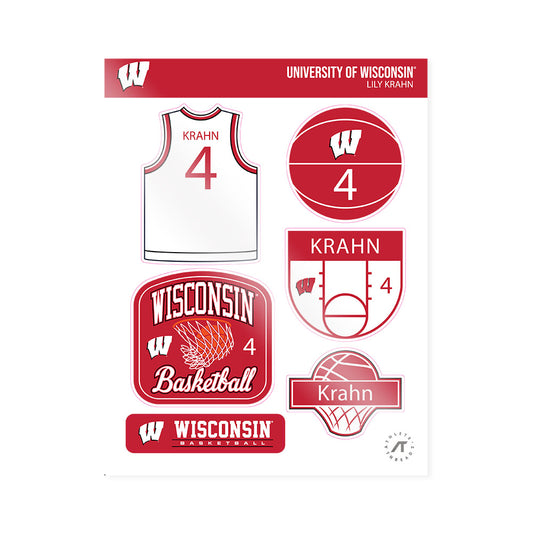Wisconsin - NCAA Women's Basketball : Lily Krahn - Sticker Sheet-0