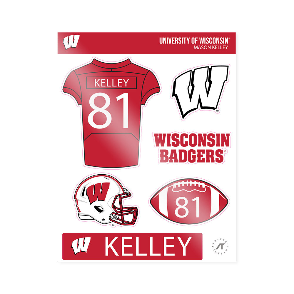 Wisconsin - NCAA Football : Mason Kelley - Sticker Sheet-0