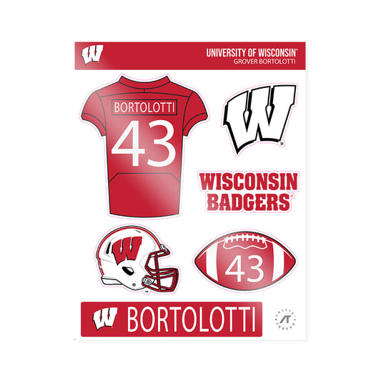 Wisconsin - NCAA Football : Grover Bortolotti - Sticker Sheet-0
