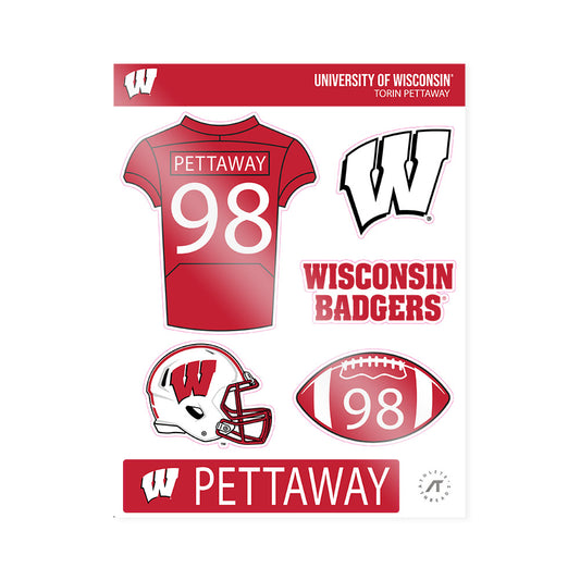Wisconsin - NCAA Football : Torin Pettaway - Sticker Sheet-0