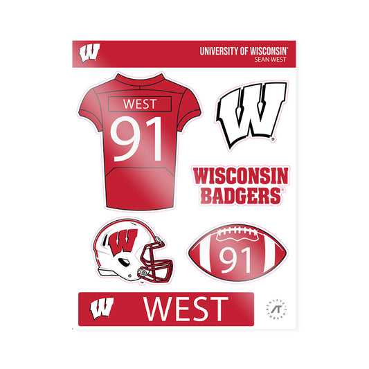 Wisconsin - NCAA Football : Sean West - Sticker Sheet-0