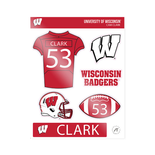 Wisconsin - NCAA Football : Cam Clark - Sticker Sheet-0