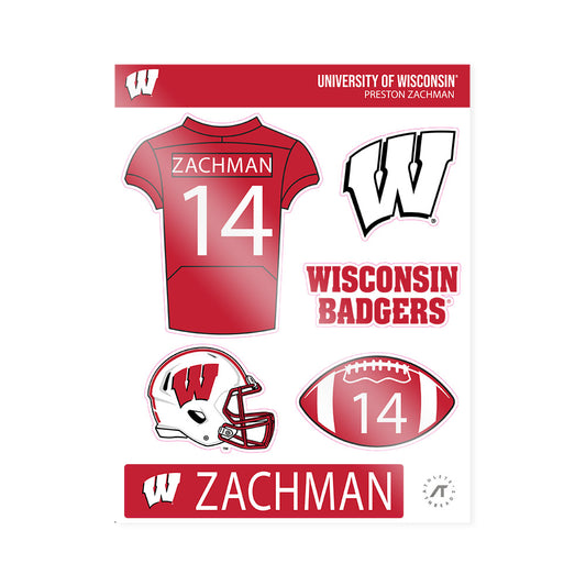 Wisconsin - NCAA Football : Preston Zachman - Sticker Sheet-0