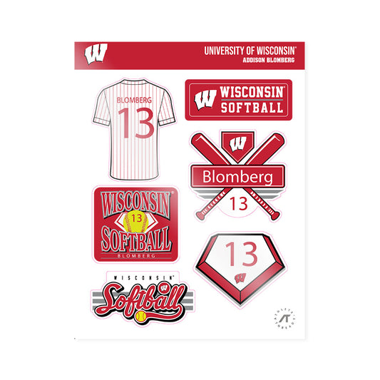 Wisconsin - NCAA Softball : Addison Blomberg - Sticker Sheet-0