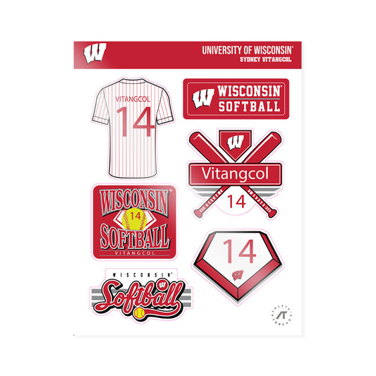 Wisconsin - NCAA Softball : Sydney Vitangcol - Sticker Sheet-0