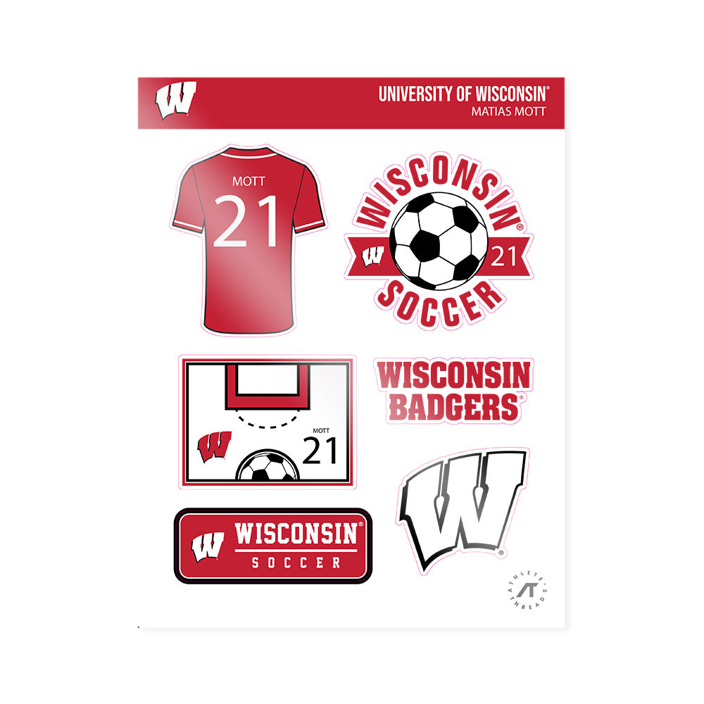 Wisconsin - NCAA Men's Soccer : Matias Mott - Sticker Sheet-0