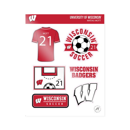 Wisconsin - NCAA Men's Soccer : Matias Mott - Sticker Sheet-0