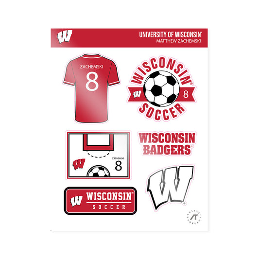 Wisconsin - NCAA Men's Soccer : Matthew Zachemski - Sticker Sheet-0