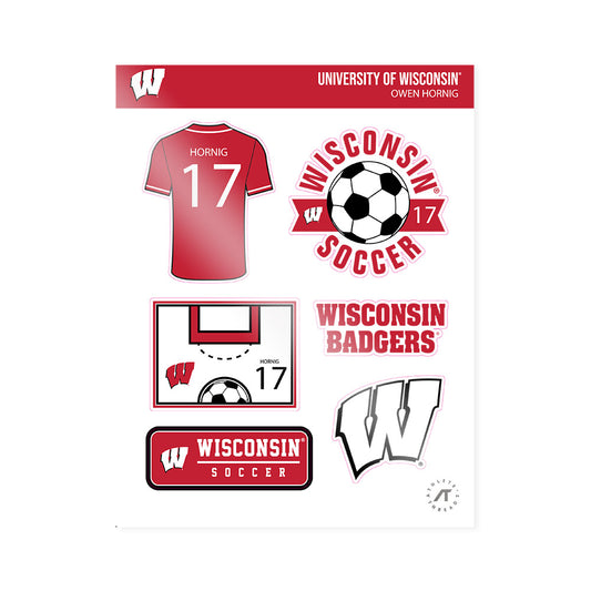 Wisconsin - NCAA Men's Soccer : Owen Hornig - Sticker Sheet-0