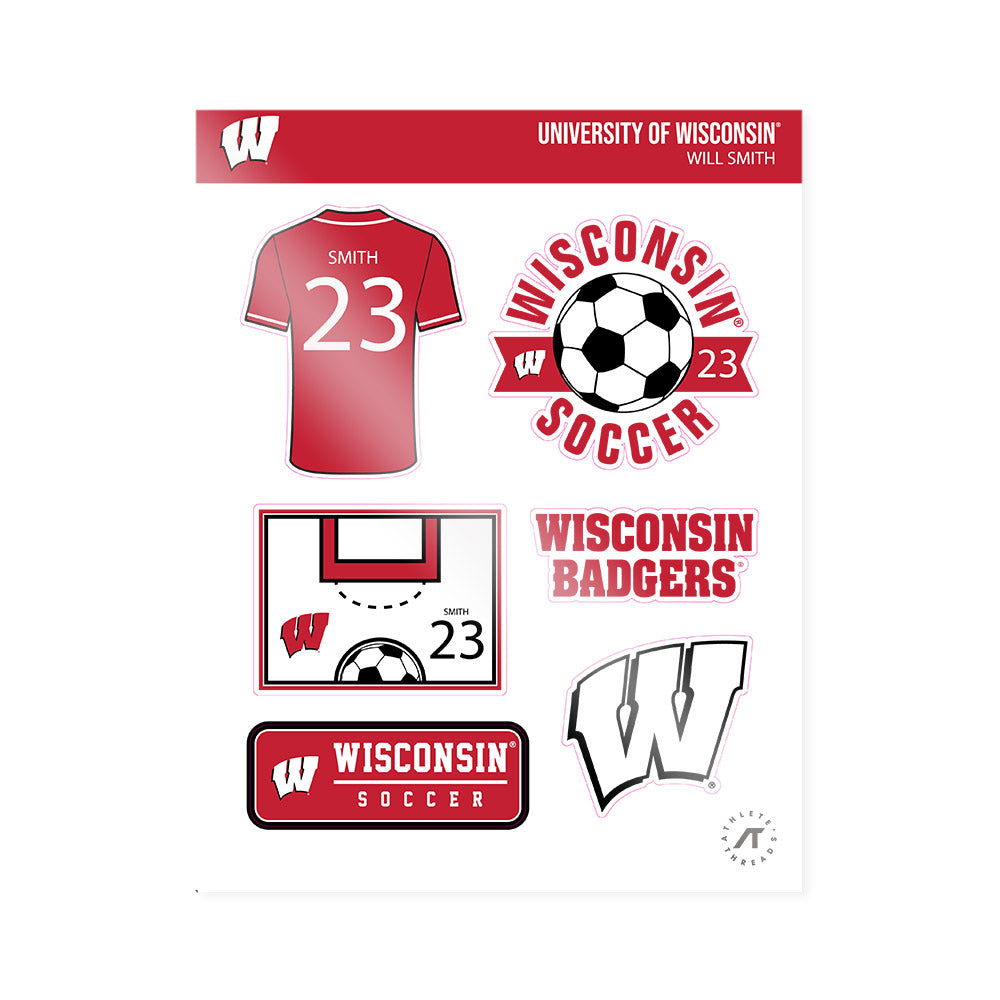 Wisconsin - NCAA Men's Soccer : Will Smith - Sticker Sheet-0