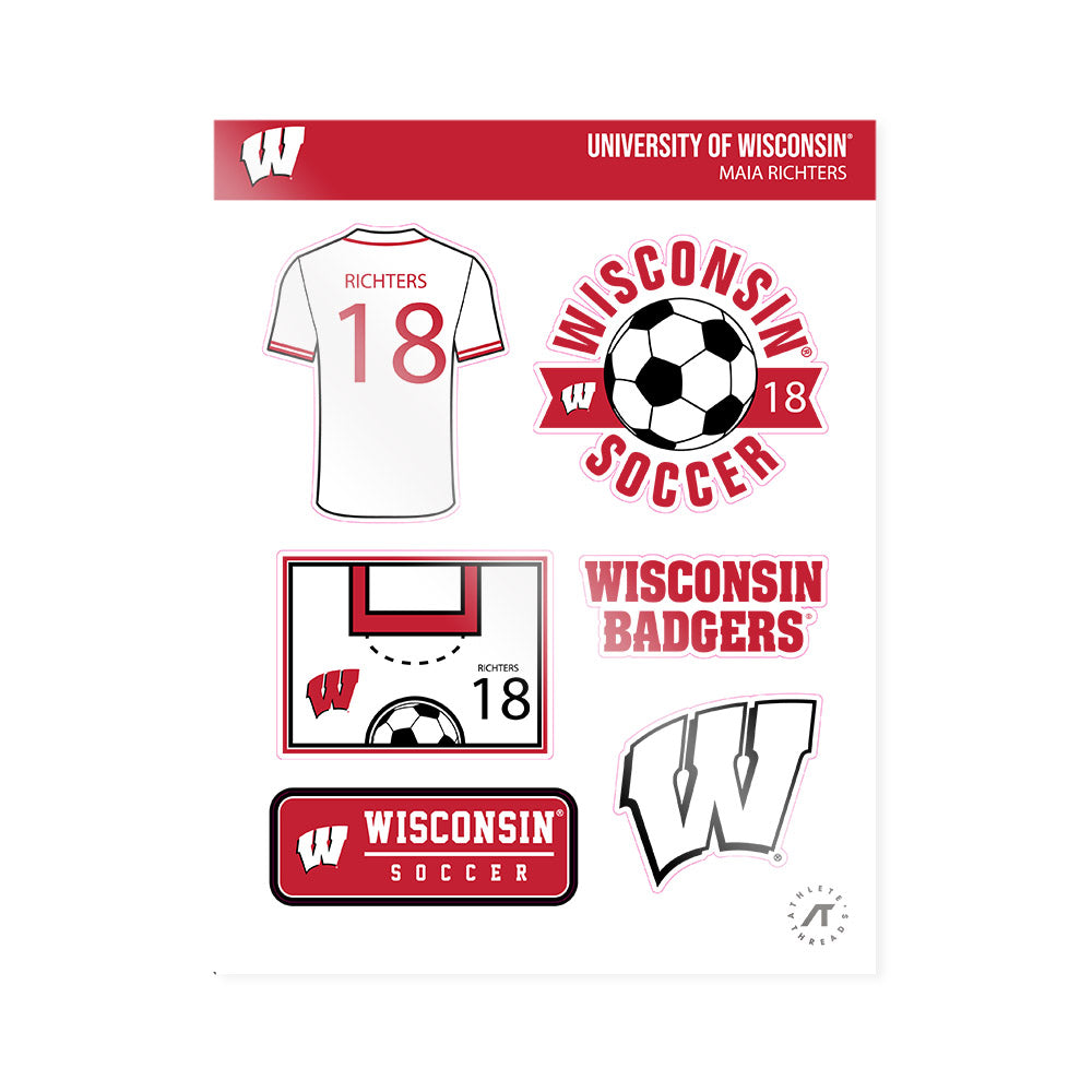 Wisconsin - NCAA Women's Soccer : Maia Richters - Sticker Sheet-0
