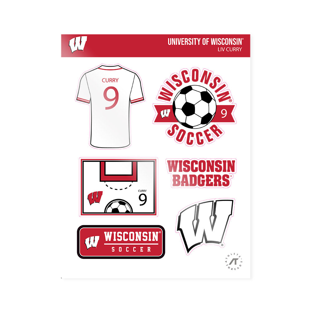 Wisconsin - NCAA Women's Soccer : Liv Curry - Sticker Sheet-0