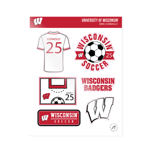 Wisconsin - NCAA Women's Soccer : Erin Connolly - Sticker Sheet-0