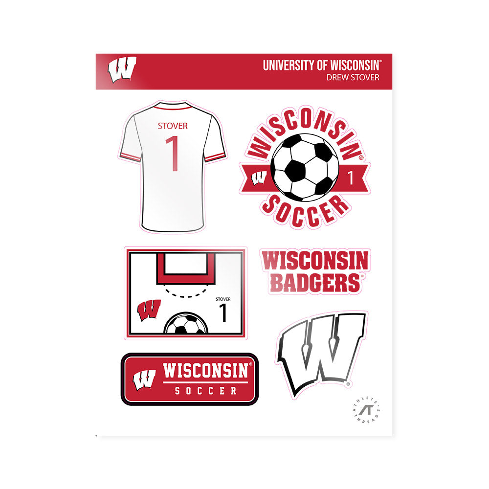 Wisconsin - NCAA Women's Soccer : Drew Stover - Sticker Sheet-0