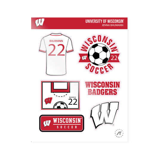 Wisconsin - NCAA Women's Soccer : Jenna Baumann - Sticker Sheet-0