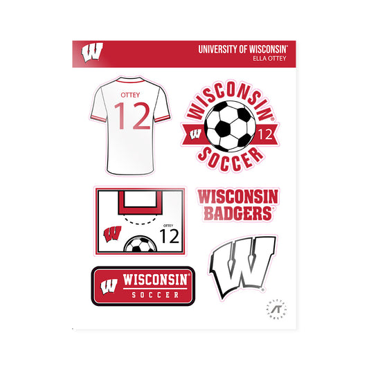 Wisconsin - NCAA Women's Soccer : Ella Ottey - Sticker Sheet-0