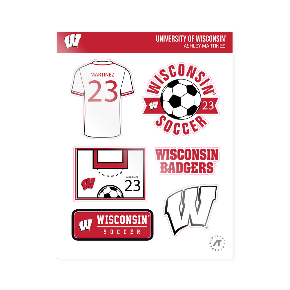 Wisconsin - NCAA Women's Soccer : Ashley Martinez - Sticker Sheet-0