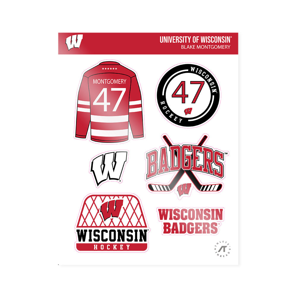 Wisconsin - NCAA Men's Ice Hockey : Blake Montgomery - Sticker Sheet-0