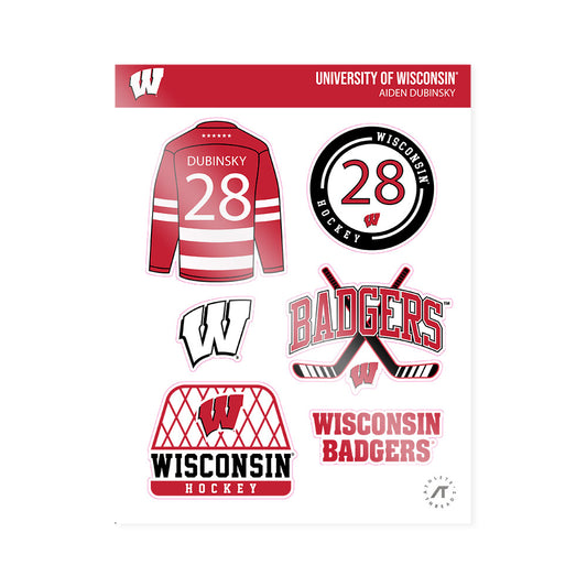 Wisconsin - NCAA Men's Ice Hockey : Aiden Dubinsky - Sticker Sheet-0