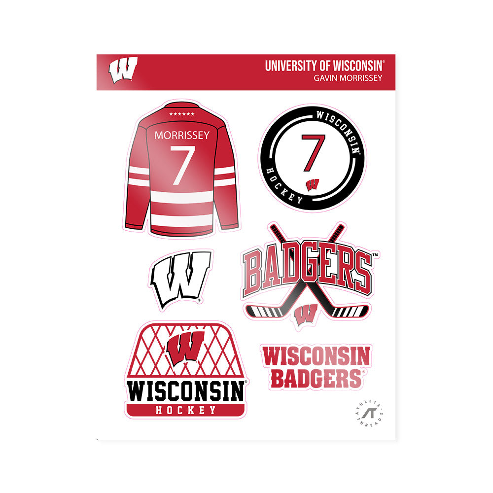 Wisconsin - NCAA Men's Ice Hockey : Gavin Morrissey - Sticker Sheet-0