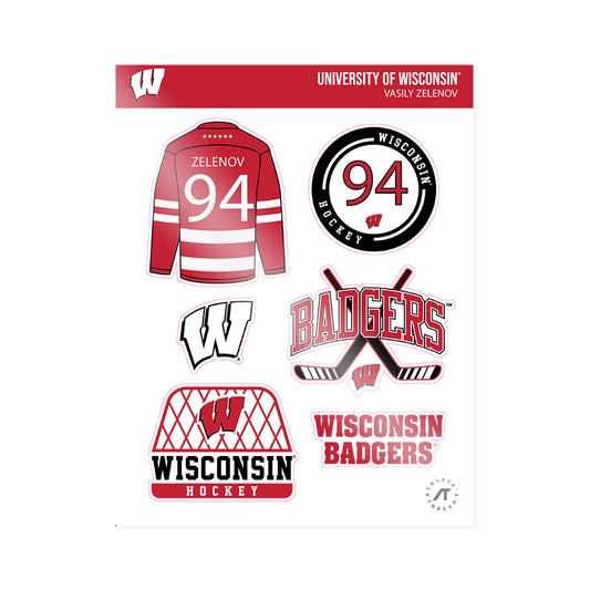Wisconsin - NCAA Men's Ice Hockey : Vasily Zelenov - Sticker Sheet-0