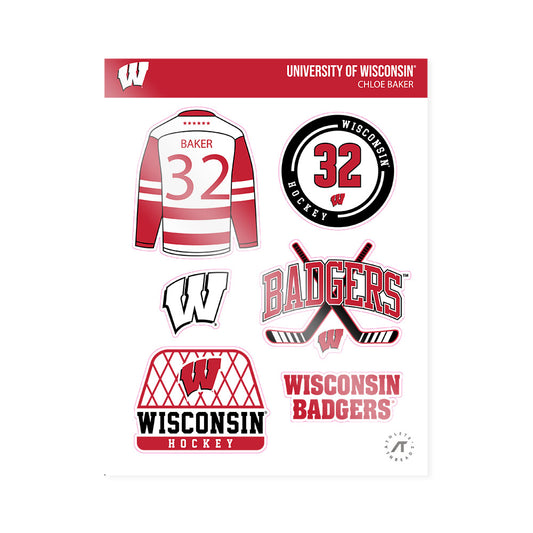 Wisconsin - NCAA Women's Ice Hockey : Chloe Baker - Sticker Sheet-0