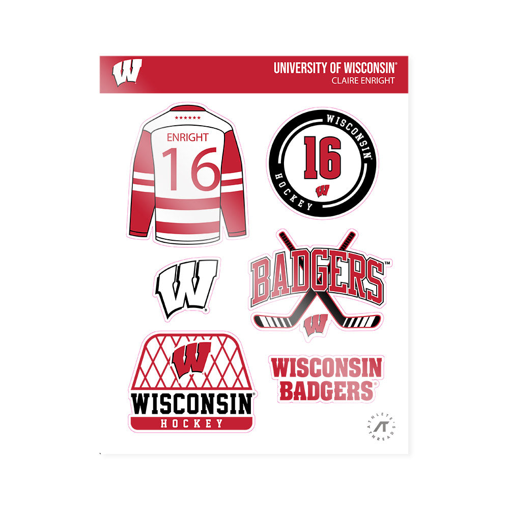 Wisconsin - NCAA Women's Ice Hockey : Claire Enright - Sticker Sheet-0