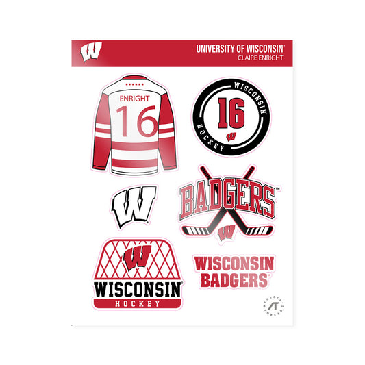Wisconsin - NCAA Women's Ice Hockey : Claire Enright - Sticker Sheet-0