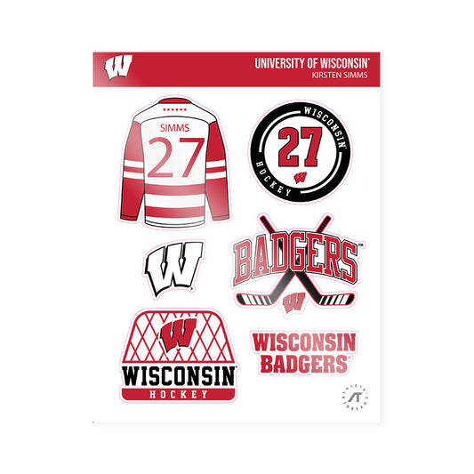 Wisconsin - NCAA Women's Ice Hockey : Kirsten Simms - Sticker Sheet-0