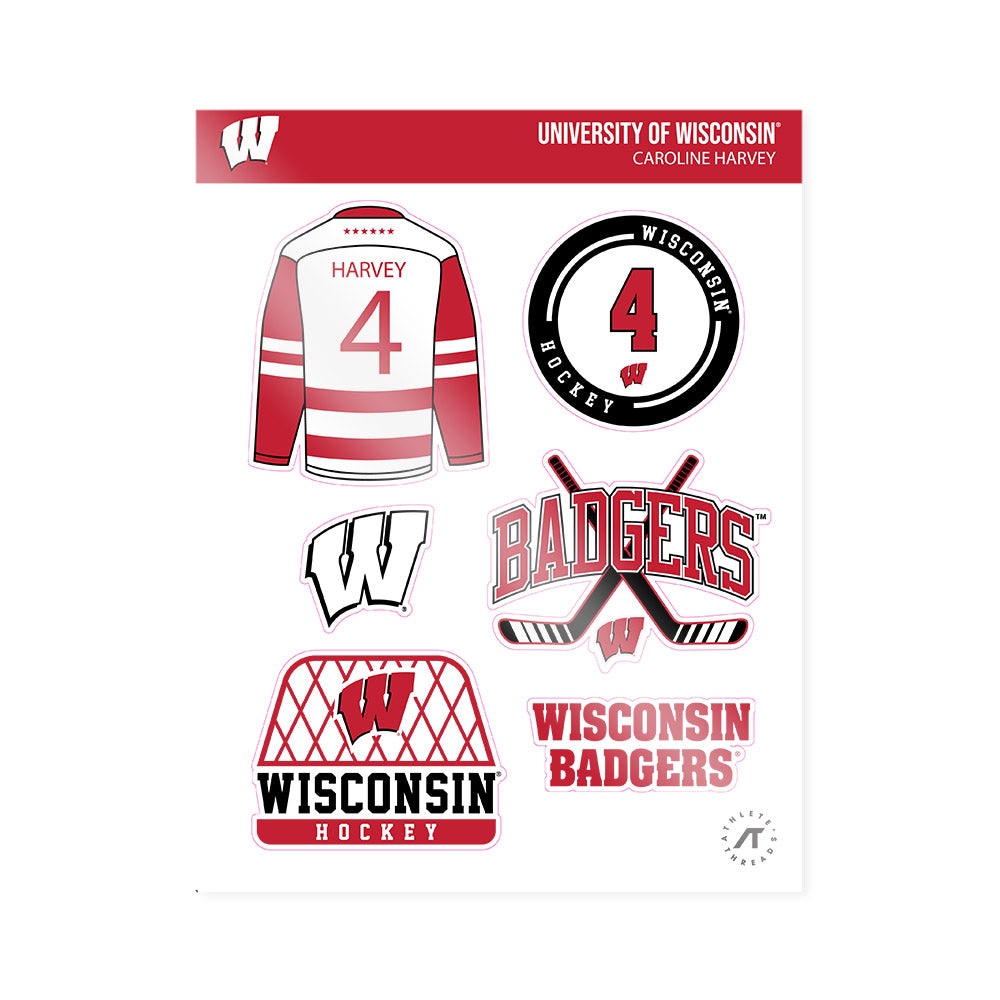 Wisconsin - NCAA Women's Ice Hockey : Caroline Harvey - Sticker Sheet-0