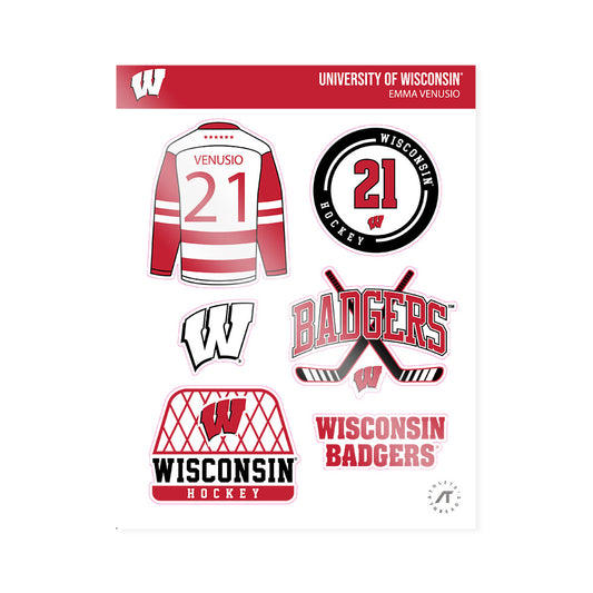Wisconsin - NCAA Women's Ice Hockey : Emma Venusio - Sticker Sheet-0