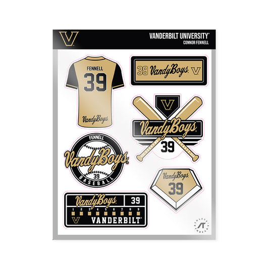 Vanderbilt - NCAA Baseball : Connor Fennell - Sticker Sheet-0