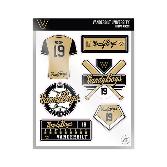 Vanderbilt - NCAA Baseball : Rustan Rigdon - Sticker Sheet-0