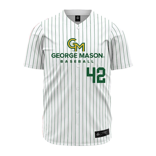 GMU - NCAA Baseball : Kyle Menaker - White Jersey-0